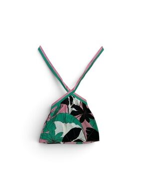 sofia by sofia vergara Pink, Green & Black Tropical Print Cami Halter